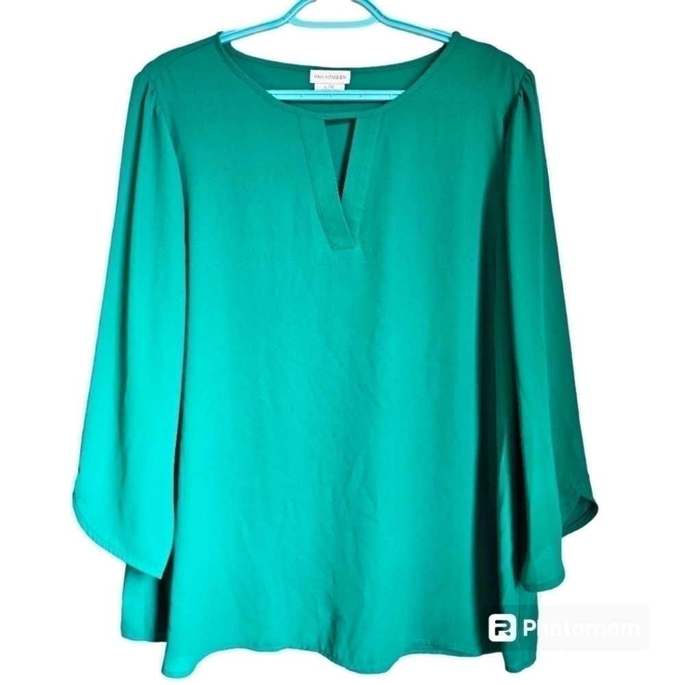 Van Heusen green keyhole green blouse  L